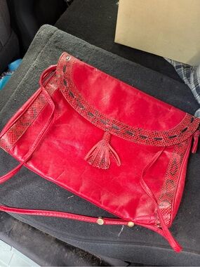 Barbara Bolan Authentic Red Italian Leather Bag